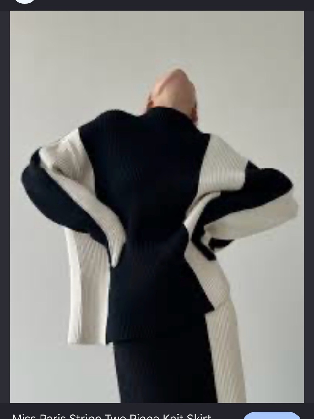 Commense Black & Cream Colorblock Ribbed Sweater Set - Picture 4 of 12
